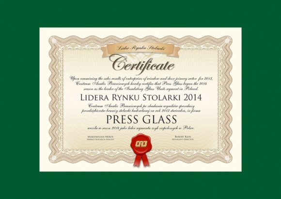 PRESS GLASS Liderem Rynku Stolarki 2014