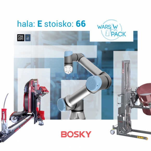 Roboty Universal Robots na targach Warsaw Pack: stoisko BOSKY Przemysł, BIZNES - Universal Robots - pionier i lider na rynku robotów współpracujących - zaprasza na stoisko partnera, Grupy BOSKY, podczas targów Warsaw Pack w dniach 5 - 7 marca.