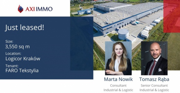 Podwójna przeprowadzka FARO Tekstylia BIZNES, Nieruchomości - FARO Tekstylia, lider branży licencjonowanych tekstyliów domowych i HoReCa wynajęła 3550 mkw. pow. magazynowo-biurowej w Logicor Kraków w Skawinie i przeniosła siedzibę do biurowca przy ul. K.Brandla 3 w Krakowie. W obu transakcjach doradcą FARO Tekstylia była firma AXI IMMO.